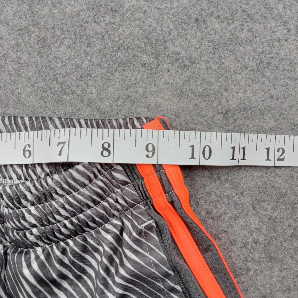 Adidas Shorts Boys Small‎ Gray Orange Striped Athletic 3 Stripe Mesh Sport